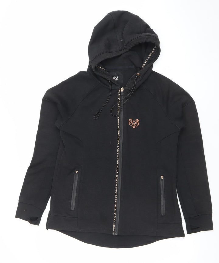 Pink Soda Sport Women's Black Full Zip Hoodie Size 10