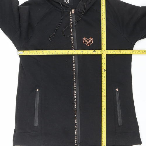 Pink Soda Sport Women's Black Full Zip Hoodie Size 10