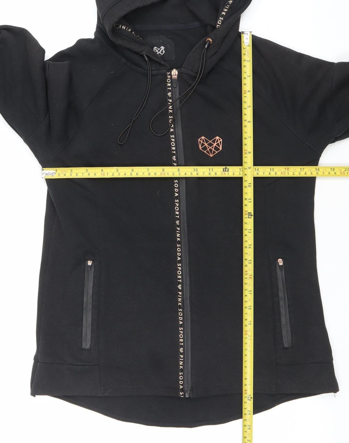 Pink Soda Sport Women's Black Full Zip Hoodie Size 10