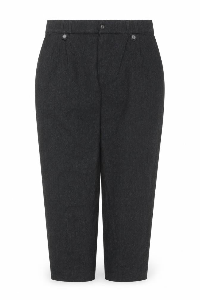 Front view of Women's Grey Regular Fit Pleated Trousers, size 18, Stretch Cotton Blend