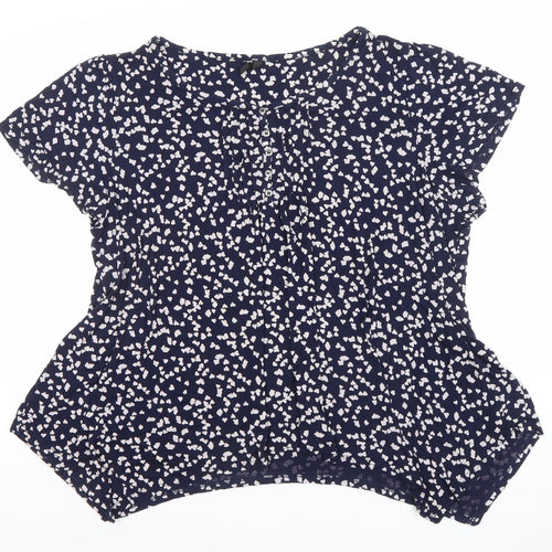 Marks and Spencer Women's Blue Floral Tunic Blouse Size 22