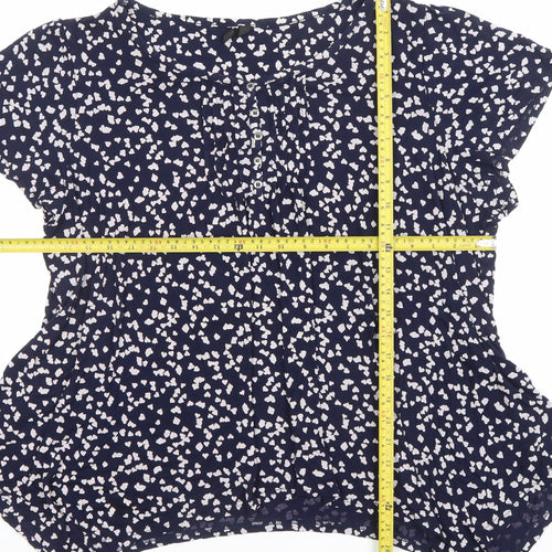 Marks and Spencer Women's Blue Floral Tunic Blouse Size 22