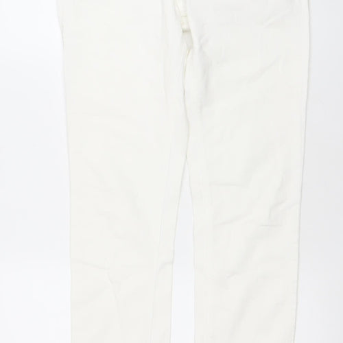 Women's White Slim Leg Regular Waist Jeans Size 10