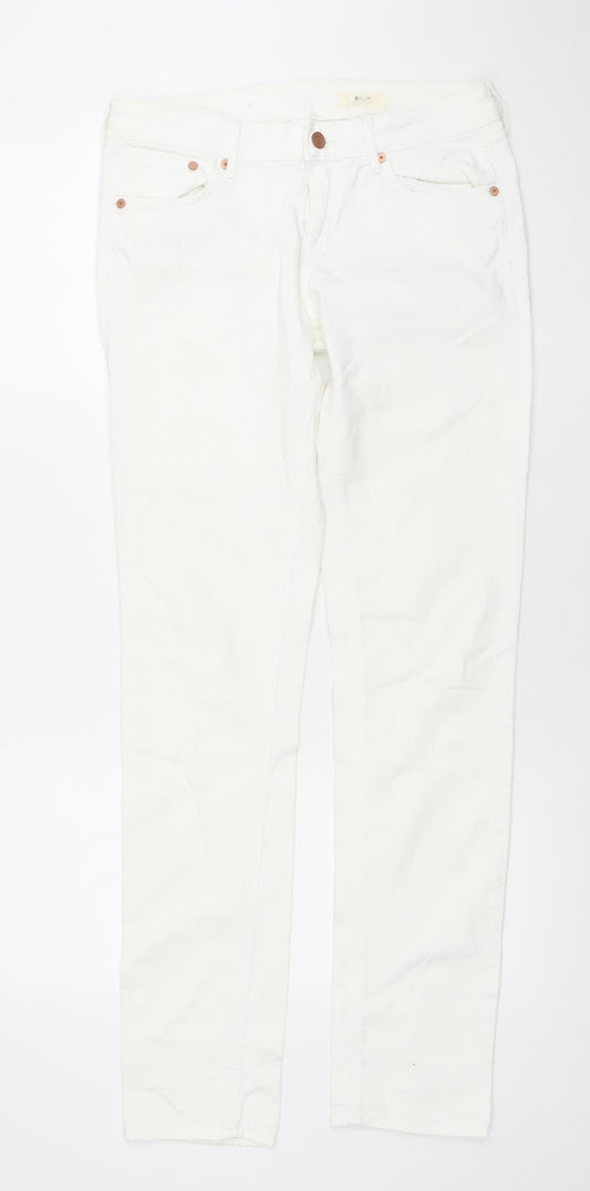 Women's White Slim Leg Regular Waist Jeans Size 10