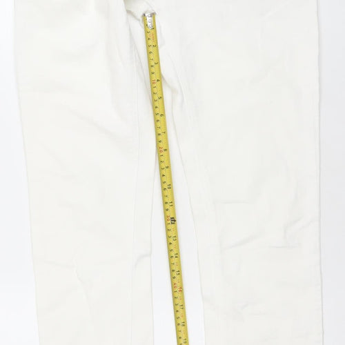 Women's White Slim Leg Regular Waist Jeans Size 10