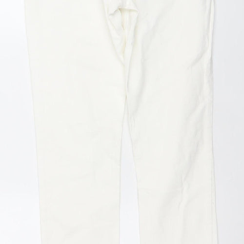 Women's White Slim Leg Regular Waist Jeans Size 10