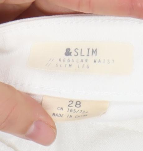 Women's White Slim Leg Regular Waist Jeans Size 10