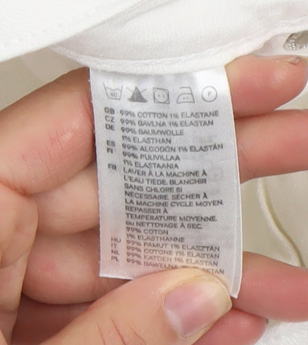 Women's White Slim Leg Regular Waist Jeans Size 10