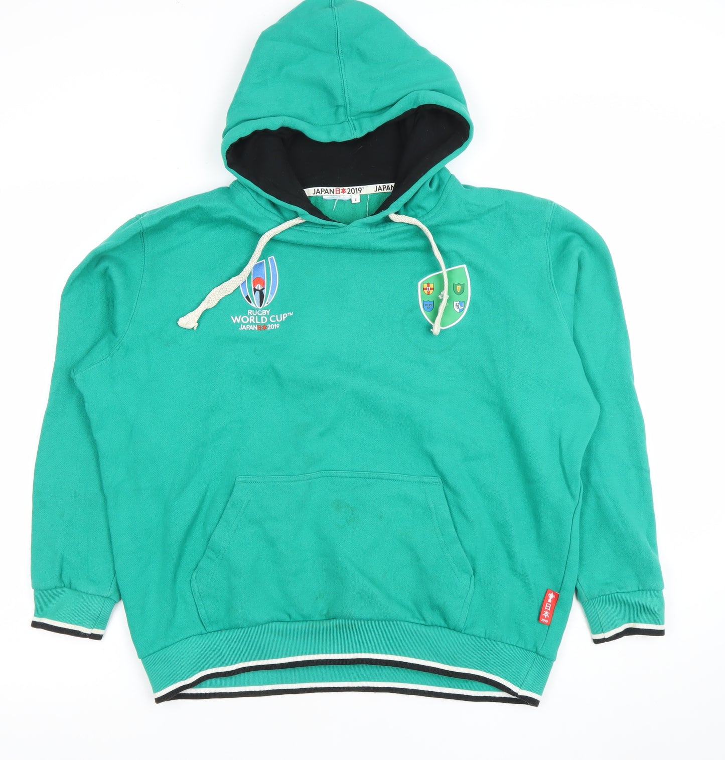 Rugby World Cup Japan 2019 Green Hoodie L Women Cotton Blend