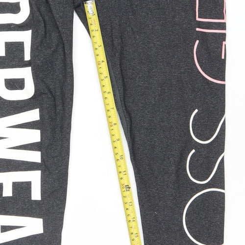 Ryderwear Women's Grey #BossGirl Slogan Gym Leggings Size S