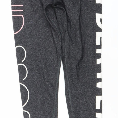 Ryderwear Women's Grey #BossGirl Slogan Gym Leggings Size S