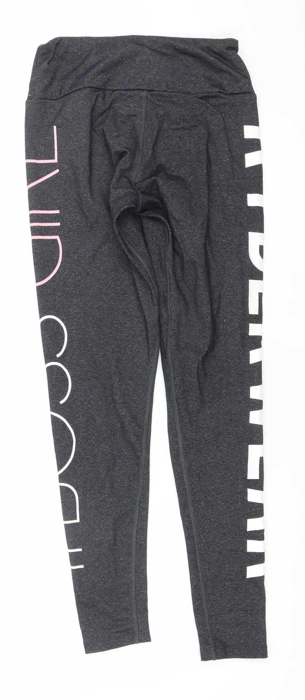 Ryderwear Women's Grey #BossGirl Slogan Gym Leggings Size S