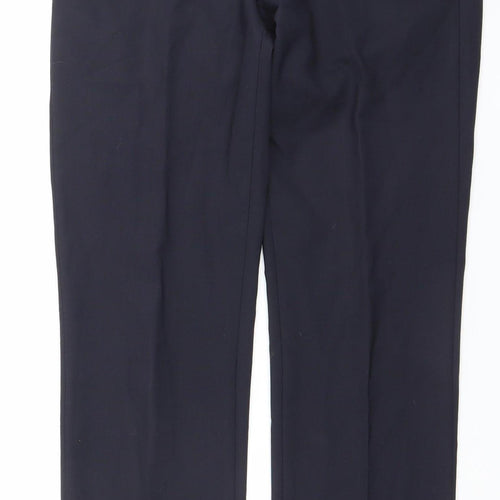 Modern Comfort Men’s Black Regular Fit Wool Blend Dress Trousers 34W 34L