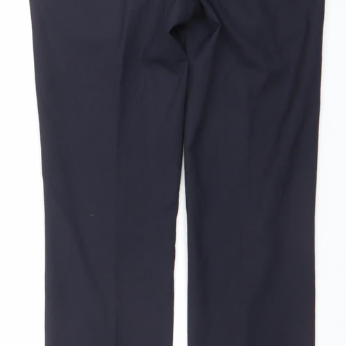 Modern Comfort Men’s Black Regular Fit Wool Blend Dress Trousers 34W 34L