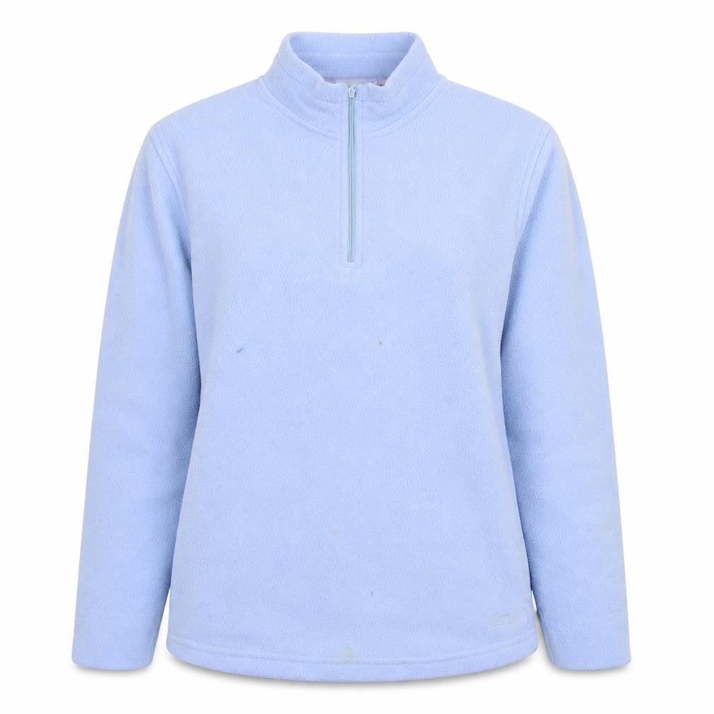 Front view of Peter Storm Women Light Blue Fleece Pullover Small 1/2 Zip Polyester