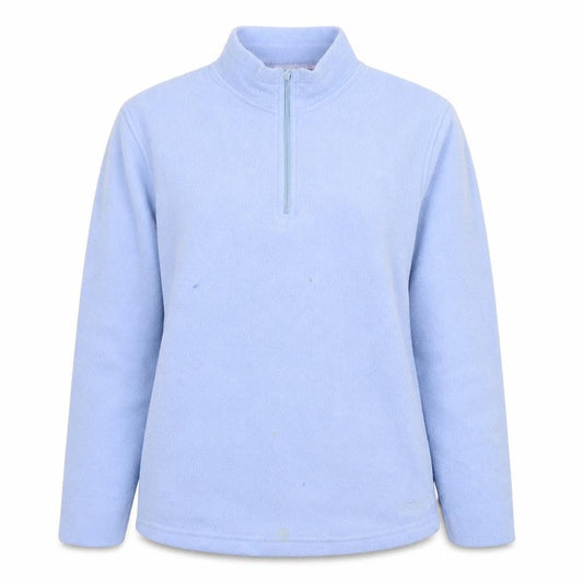 Front view of Peter Storm Women Light Blue Fleece Pullover Small 1/2 Zip Polyester