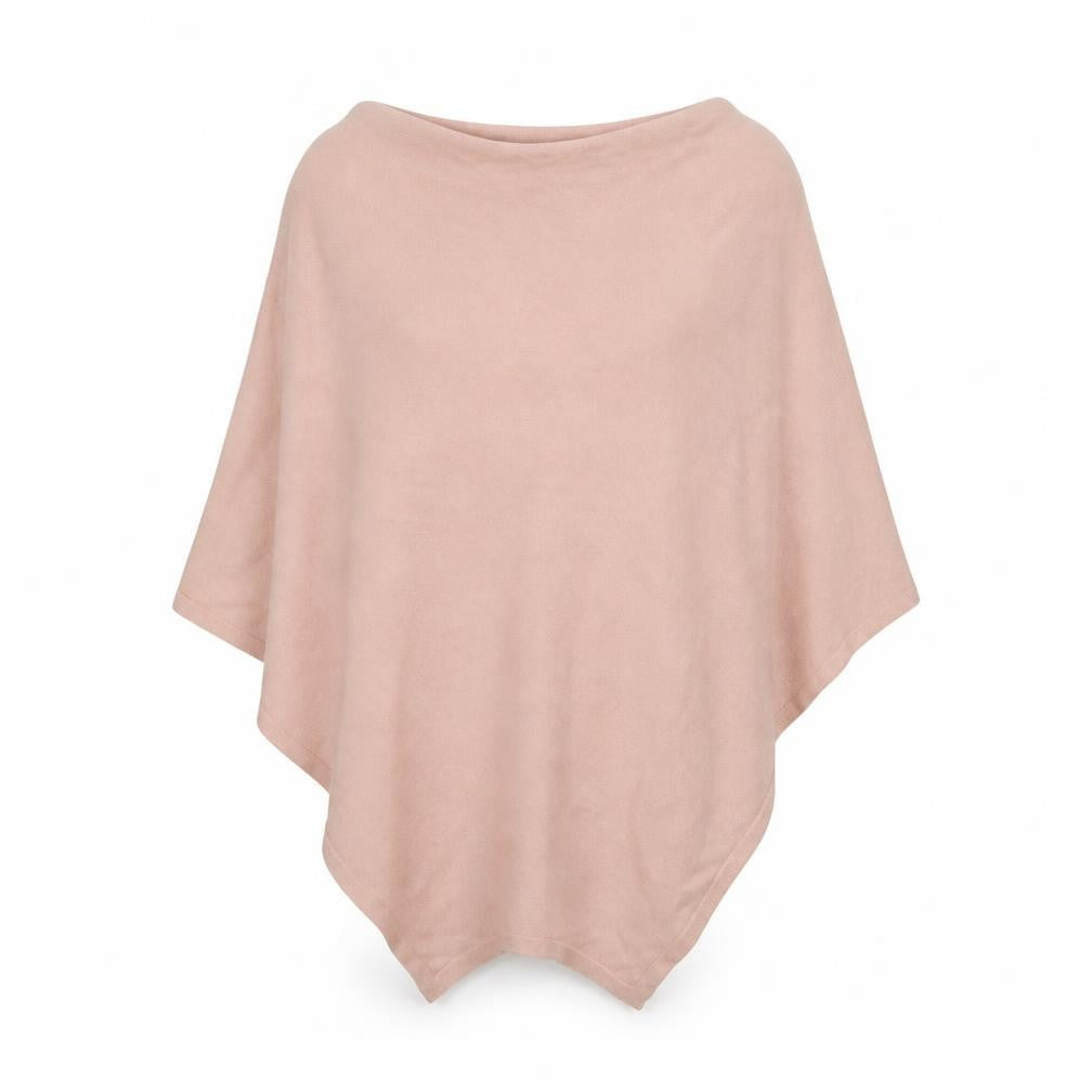 Front view of H&M Women Pink Knit Cape One Size Lightweight Acrylic