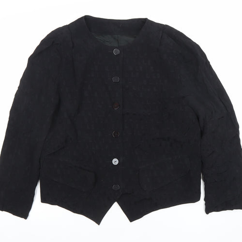 Betty Barclay Women Black Long Sleeve Button Blouse Size 12