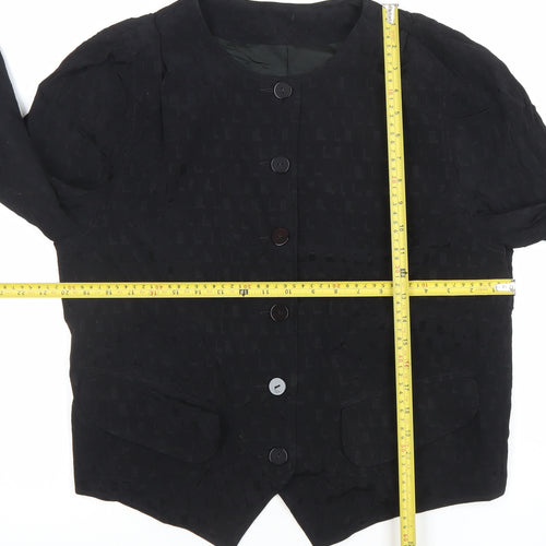Betty Barclay Women Black Long Sleeve Button Blouse Size 12