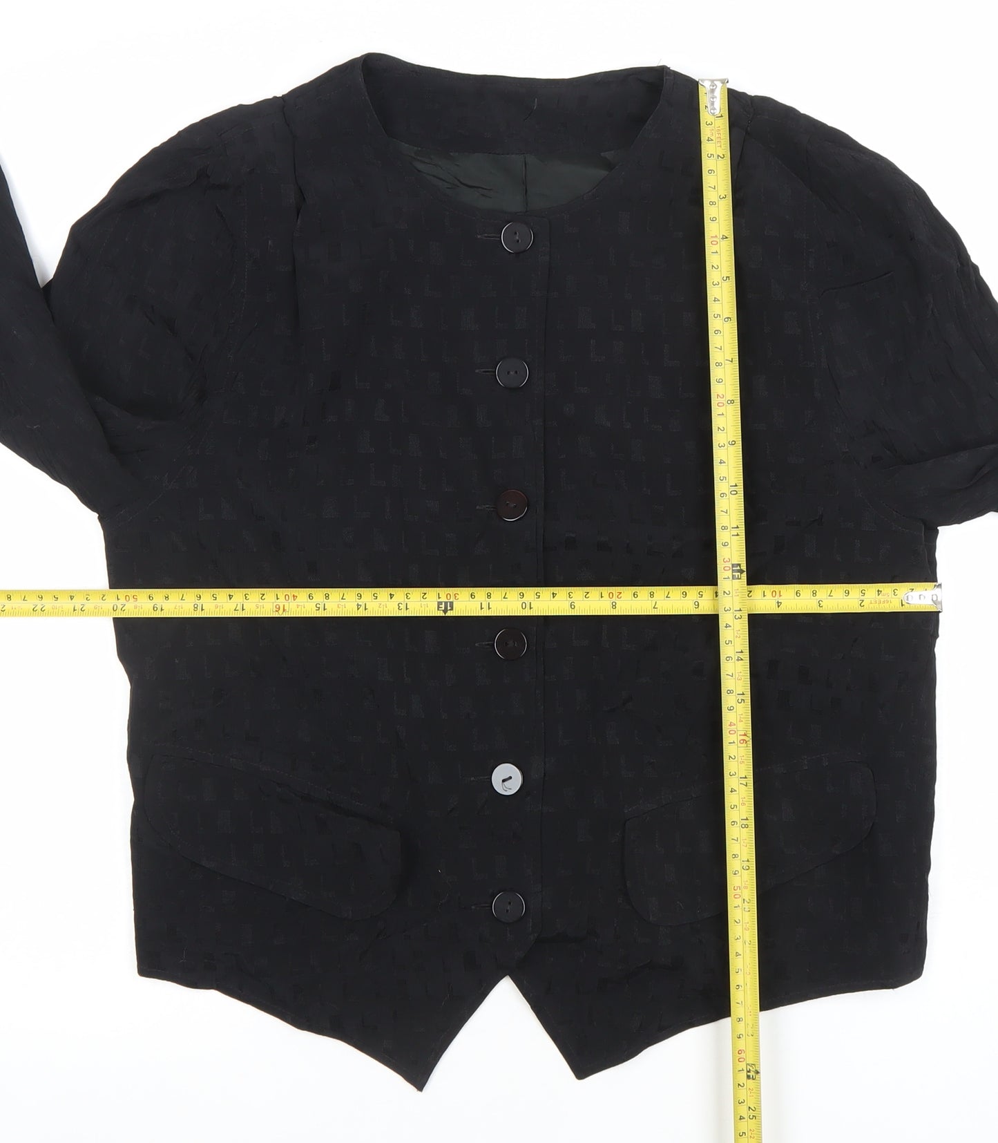 Betty Barclay Women Black Long Sleeve Button Blouse Size 12