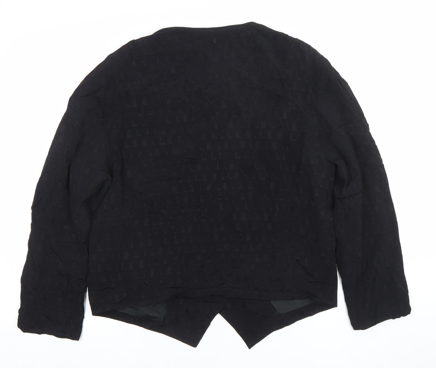 Betty Barclay Women Black Long Sleeve Button Blouse Size 12