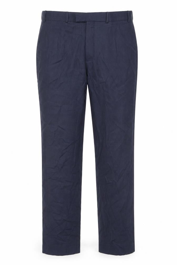 Chester Barrie Men's Blue Regular Fit Wool Dress Trousers 34R