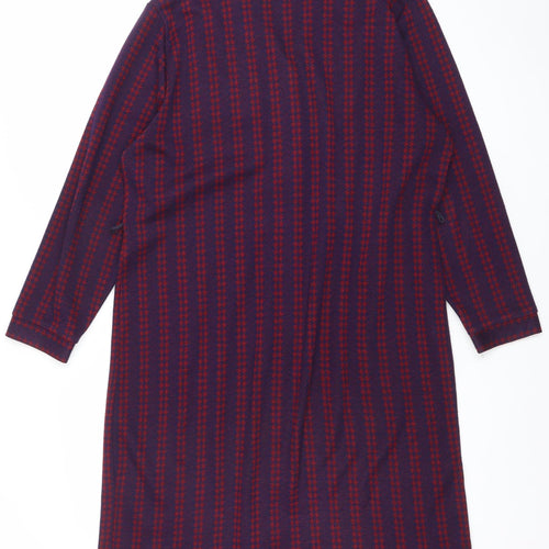Marks and Spencer Women’s Purple Red Checked Long Shirt Dress Size 18