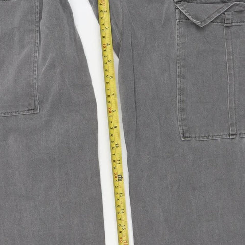 Stradivarius Women’s Grey Cargo Jeans Size 6 Regular Fit 100% Cotton