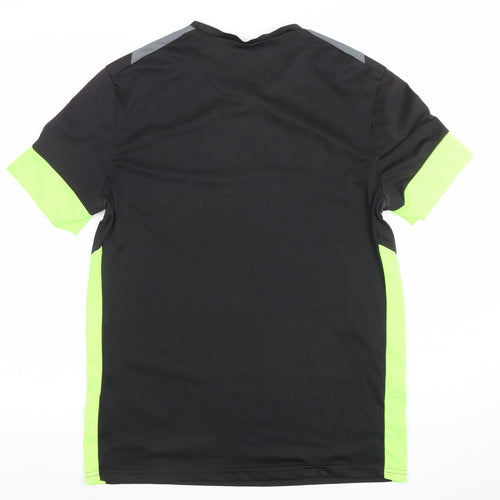 Kipsta Men's Black Short Sleeve V-Neck Football T-Shirt Size S