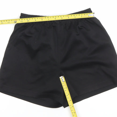 Umbro Boys Black Large B Athletic Sports Shorts Polyester Activewear