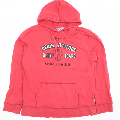 Jack & Jones Women's Red Pullover Hoodie XL Cotton Blend Casual