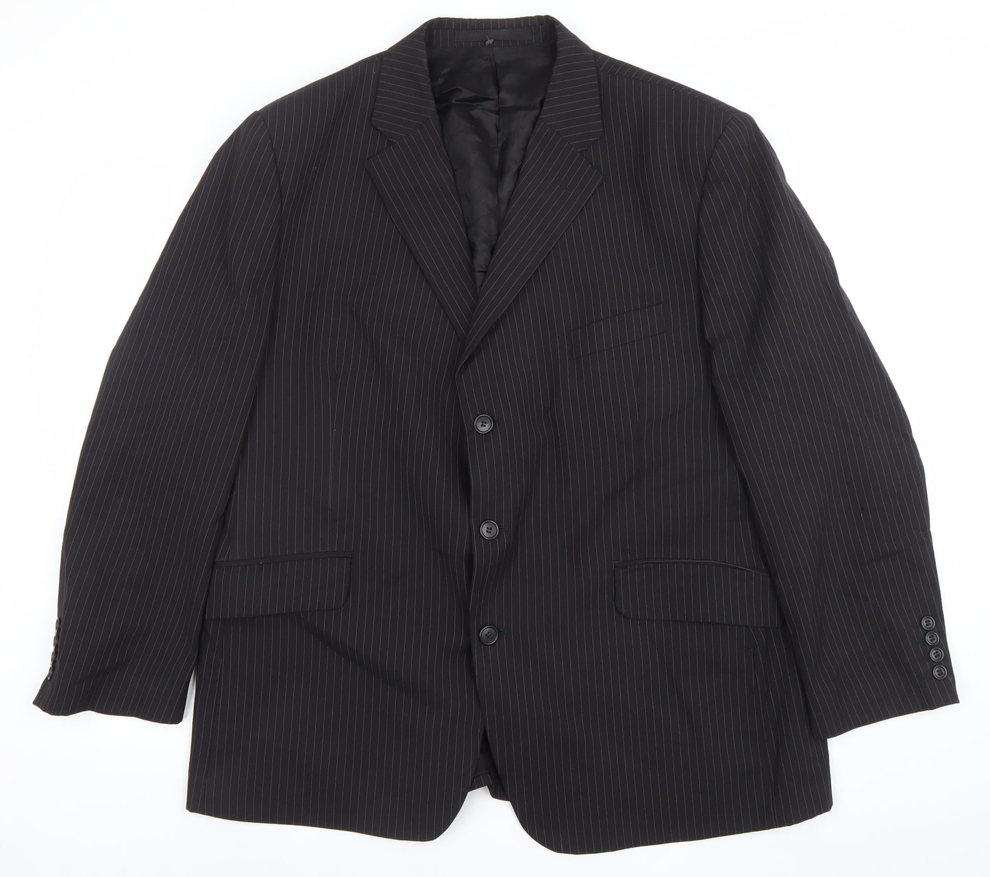 Marks and Spencer Men’s Black Pinstripe Wool Blazer Jacket 40R