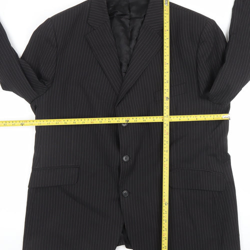 Marks and Spencer Men’s Black Pinstripe Wool Blazer Jacket 40R