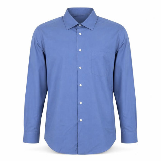 Arrow Men's Blue Athletic Fit Long Sleeve Formal Dress Shirt Size L 42cm