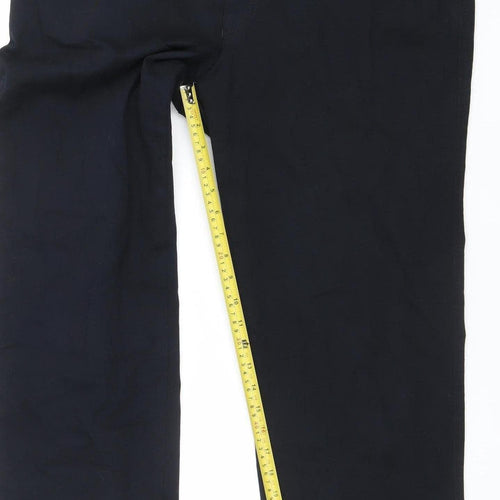 m.e.n.s Mens Black Cotton Blend Chino Trousers 40S Regular Fit
