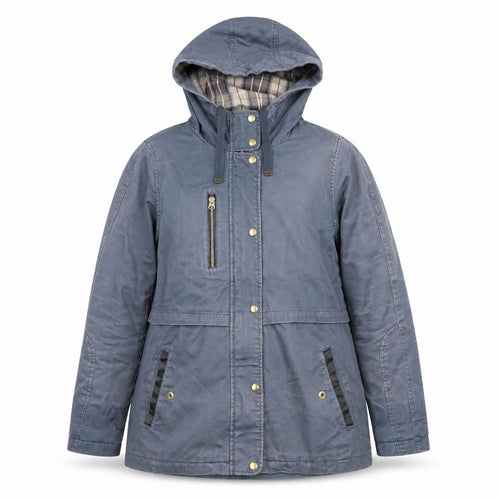 Topshop Women's Blue Hooded Parka Jacket Size 12 Cotton Blend