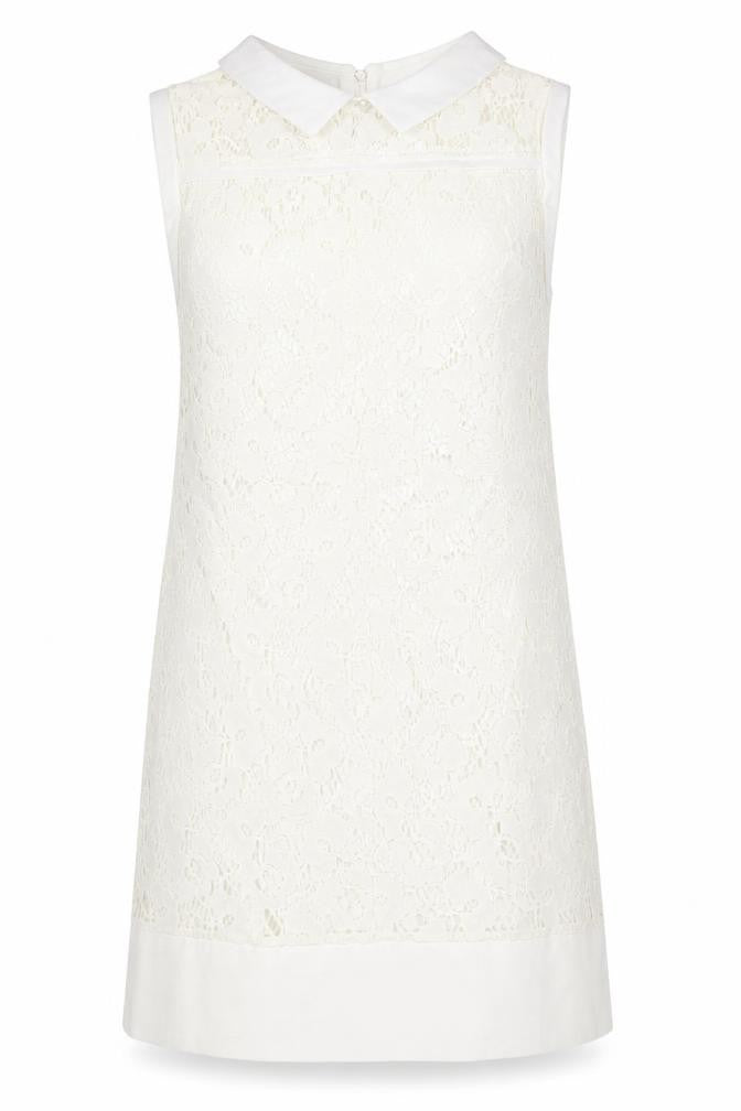 Cherry Design Women Ivory Lace Shift Dress Size 12 Wedding Formal
