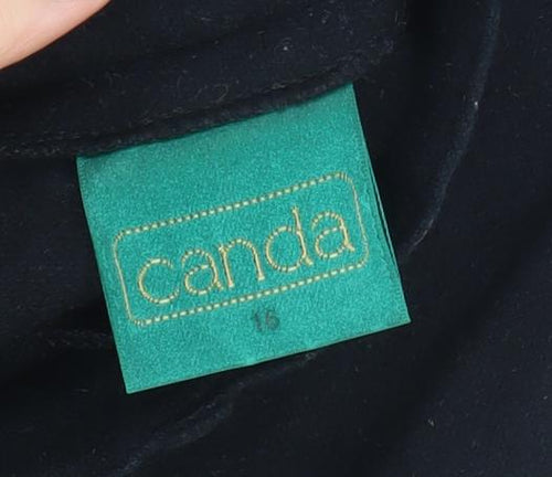 Canda Womens Black Size 16 Straight Leg Lined Wool Blend Trousers