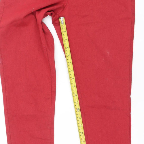 Pep & Co Women's Red Skinny Jeans Size 10 Stretch Denim