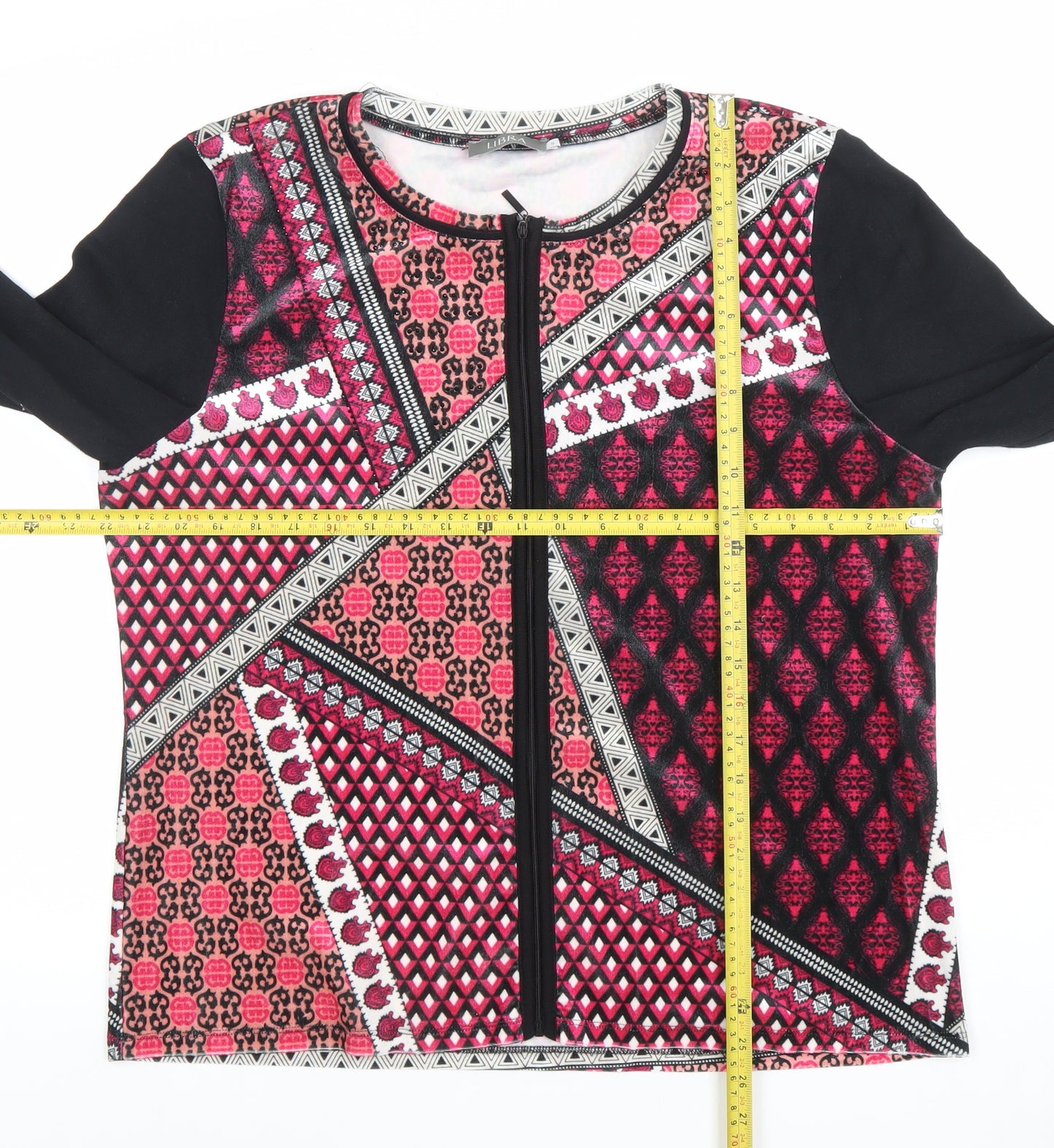 LIBRA Women's Multicoloured Full Zip Cardigan Hoodie Size S