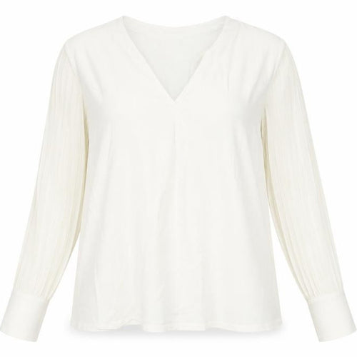 Paul Costelloe Living Women’s Ivory V-Neck Long Sleeve Blouse Size 14
