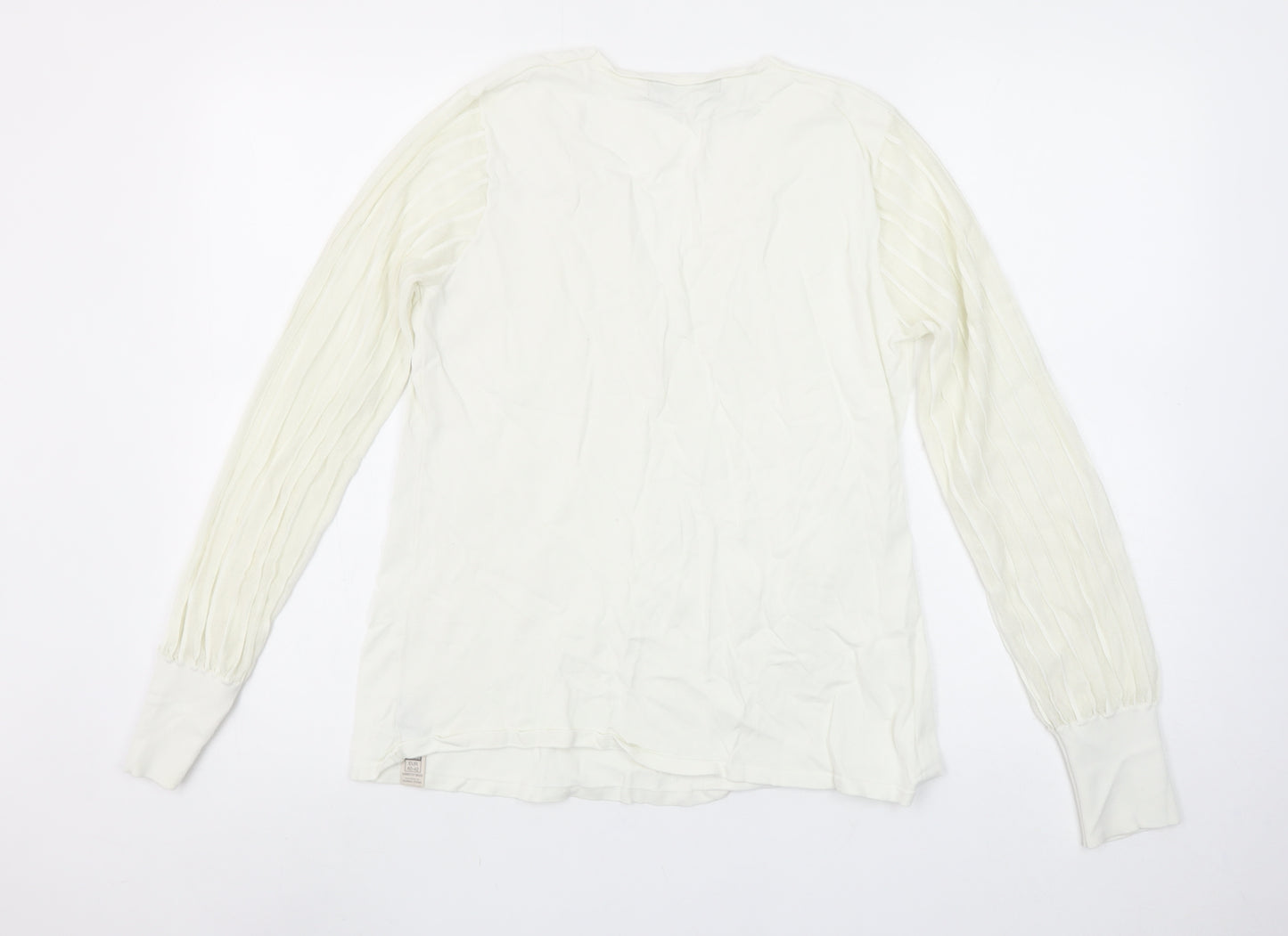 Paul Costelloe Living Women’s Ivory V-Neck Long Sleeve Blouse Size 14