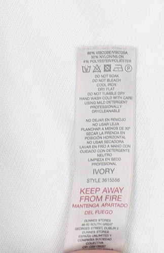 Paul Costelloe Living Women’s Ivory V-Neck Long Sleeve Blouse Size 14