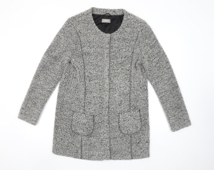 Gelco Women Grey Chunky-Knit Long Sleeve Cardigan Size 12