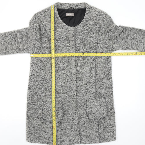 Gelco Women Grey Chunky-Knit Long Sleeve Cardigan Size 12
