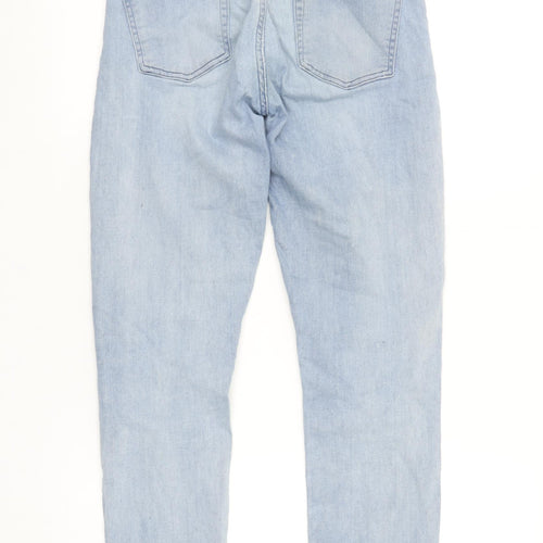 7 For All Mankind Womens Blue Size 28 Skinny Mid Rise Distressed Jeans