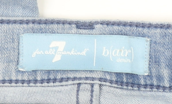 7 For All Mankind Womens Blue Size 28 Skinny Mid Rise Distressed Jeans