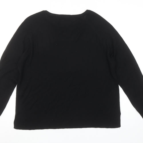 Zara Women Black Size 12 Crew Neck Knit Jumper