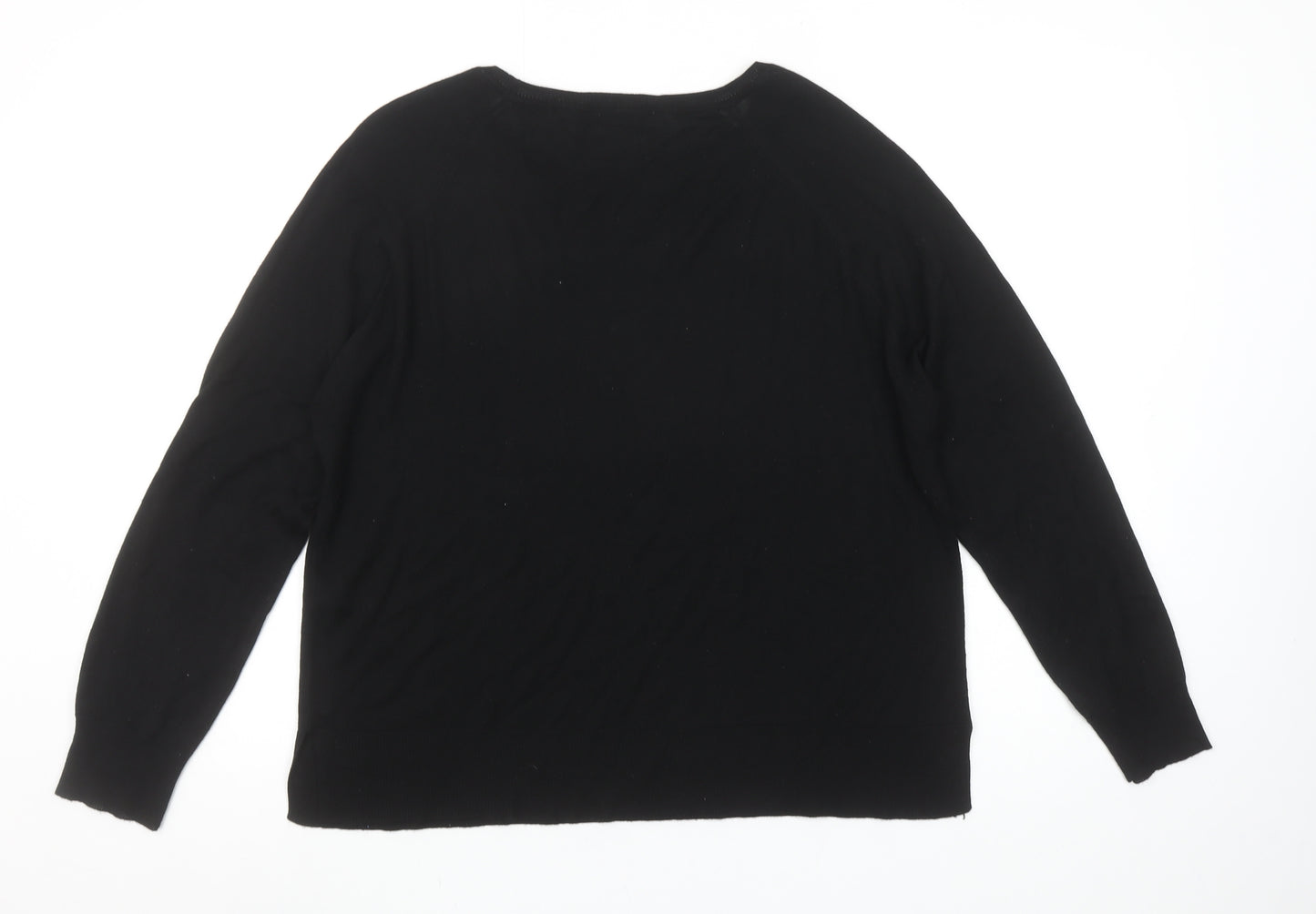 Zara Women Black Size 12 Crew Neck Knit Jumper