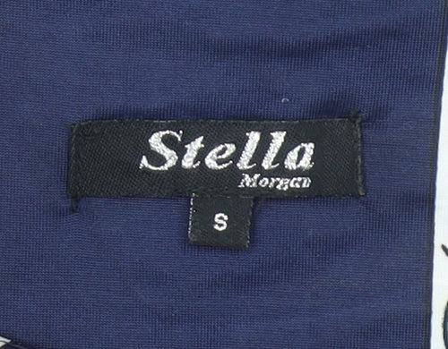 Stella Morgan Women's Blue Shift Dress S Bohemian Floral Stretch